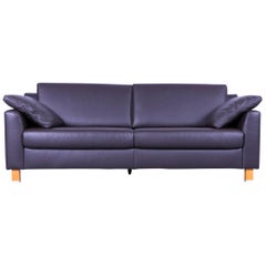 Ewald Schillig Designer Three-Seat Sofa Brown Leather Couch