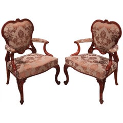 18th Century Chippendale Mahogany Library Armchairs
