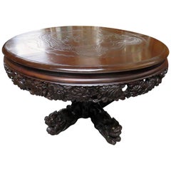 Carved Asian Center Table
