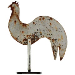 Vintage Diminutive Cockerel Weathervane Silhouette