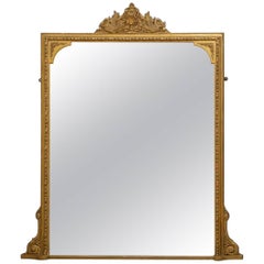 Antique Victorian Giltwood Overmantle Mirror