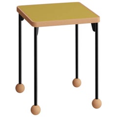 Contemporary Bauhaus Style Stool or Side Table in Metal and Wood