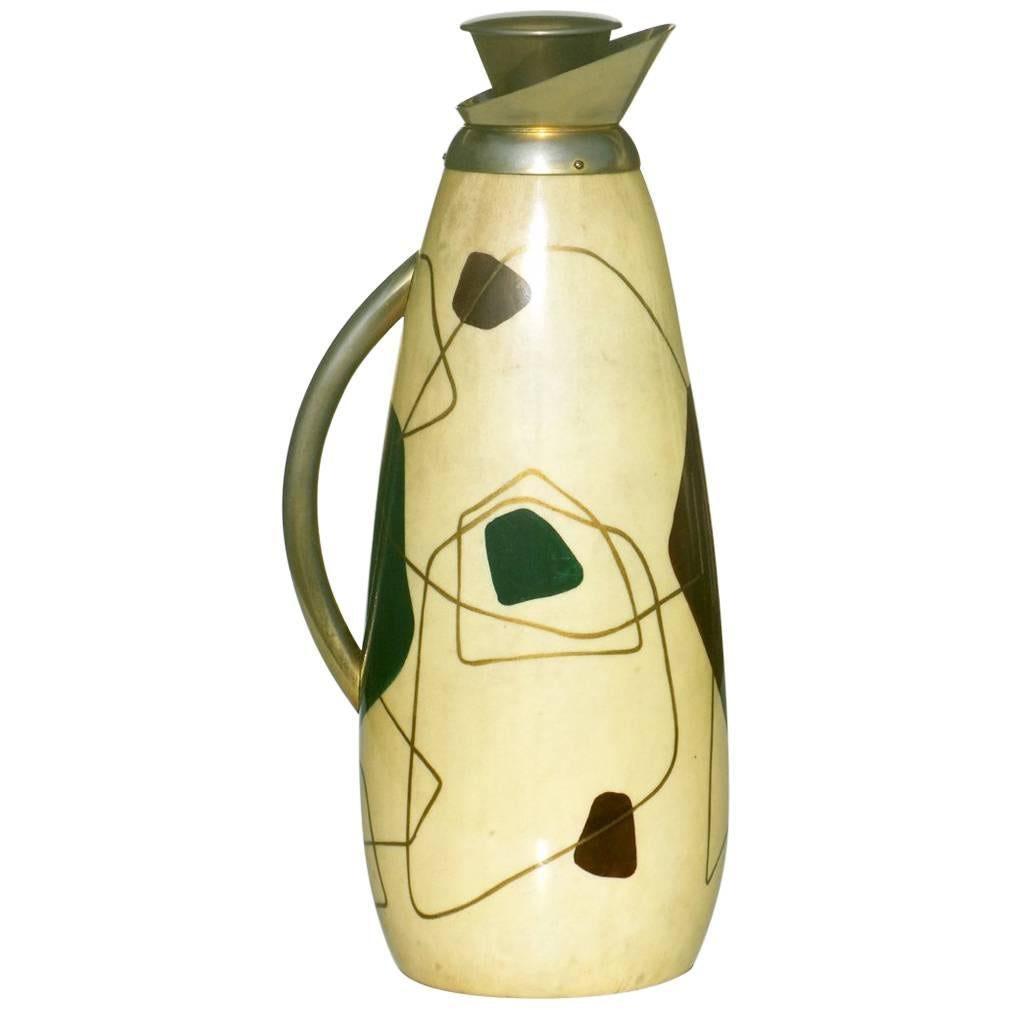 1950s Aldo Tura by Macabo Midcentury Italy Goatskin Carafe For Sale