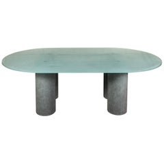 Contemporary Glass Top Dining Table
