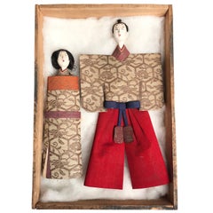 Antique Japanese Imperial Pair Dolls 1840