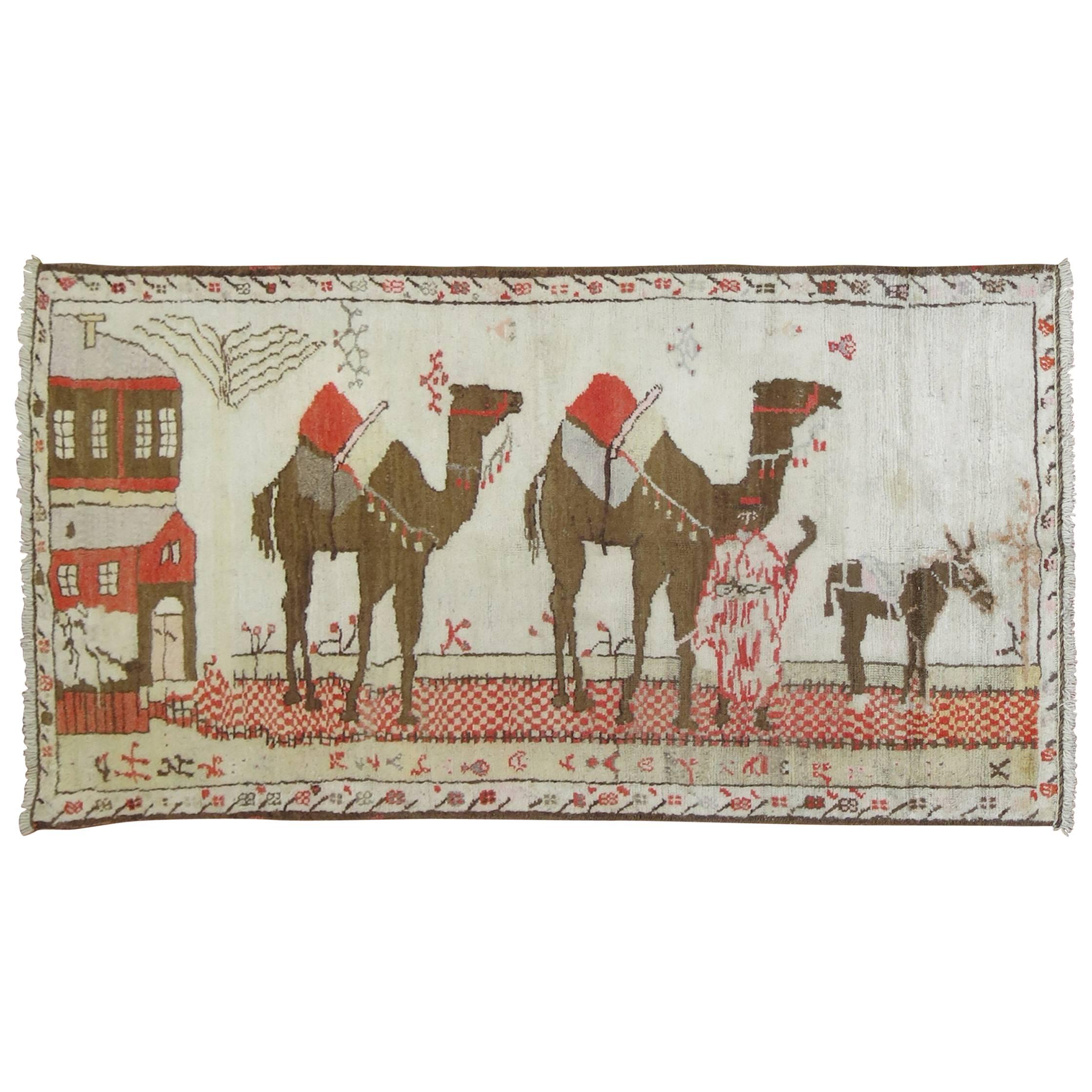 Pictorial Turkish Rug For Sale