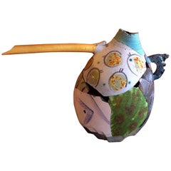 Large Broken Clay Raku Pottery Vase / Vessel Signed by Patrick Crabb