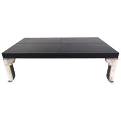 Modern Coffee Table with Leather Top