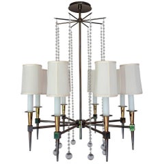 Midcentury Tommi Parzinger Eight-Arm Beaded Chandelier