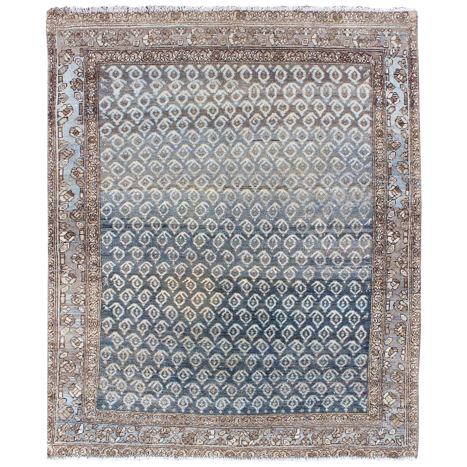 Blue Persian Saraband Sarouq Mir Rug For Sale at 1stDibs