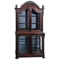 19th Century French Napoleon III Period Mahogany Bookcase ` Vitrine