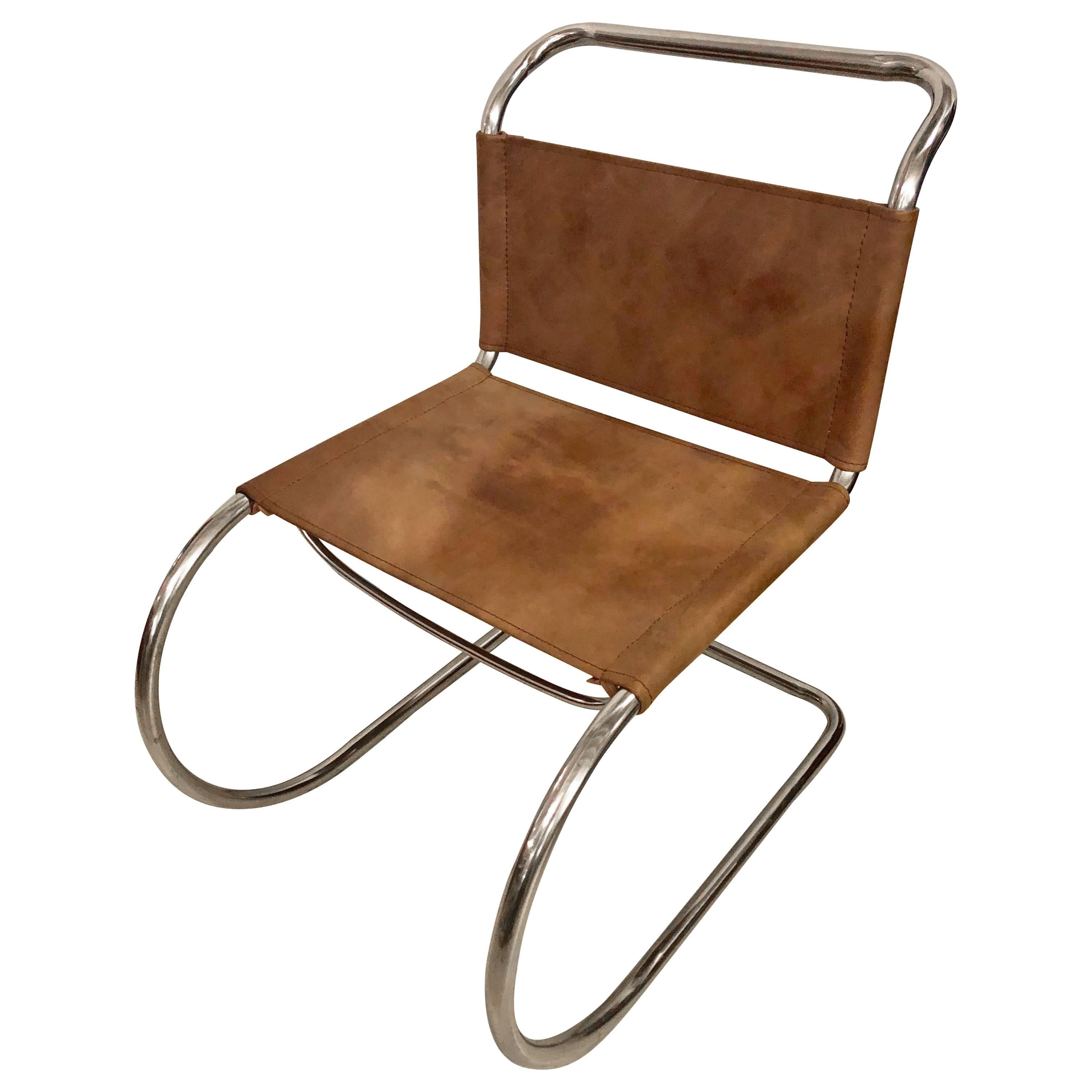 Mies Van Der Roche for Knoll Style Tubular Side Chair