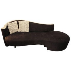 Serpentine Cloud Sofa Two-Tone, Lucite Leg, Style of Vladimir Kagan Right Arm