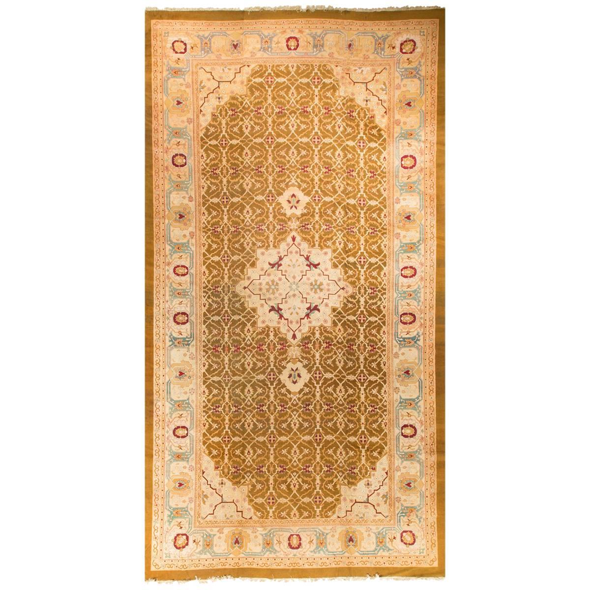 Antique Oversize Indian Agra Rug, circa 1890 13'2 x 24' For Sale