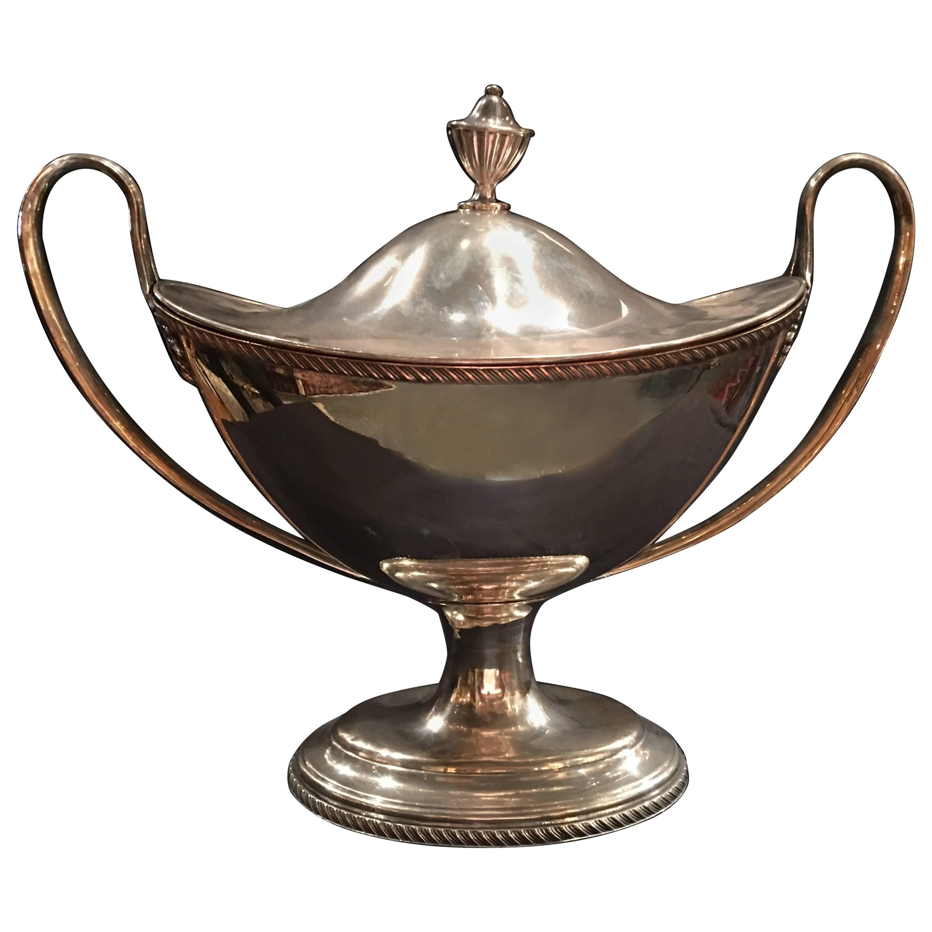 Sheffield Soup Tureen with Handles and Lid, Late 19th Century For Sale