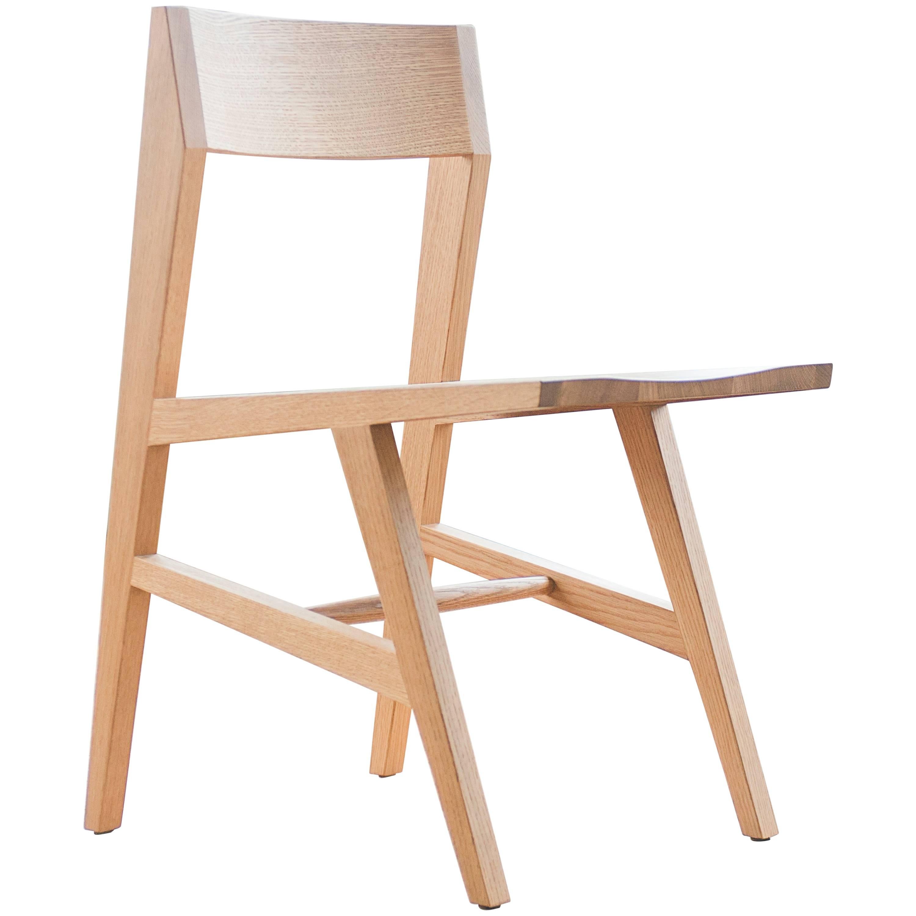 Phloem Studio Jess Side Chair, Modern White Oak Solid Wood Dining Chair