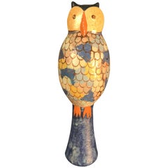 Vintage Big Beautiful Owl, Handmade Hand-Painted by Master Artisan Eva Fritz-Lindner