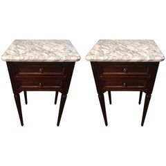 Pair of French Napoleon Side Tables or Nightstands, 19th Century