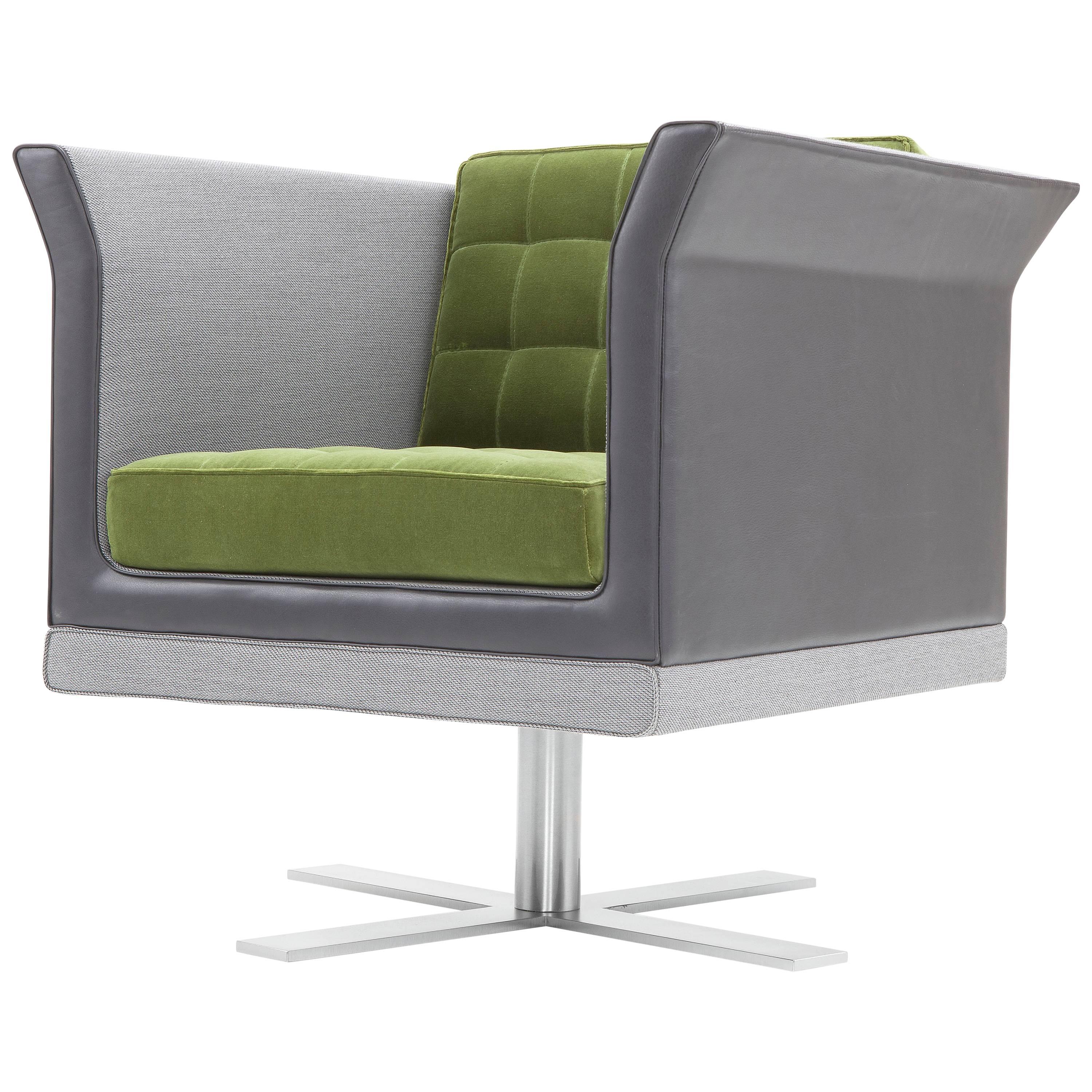 Tiffany Armchair in Gray and Green by Luca Scacchetti For Sale