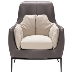 Tulip Armchair in Gray and Ivory by Luca Scacchetti