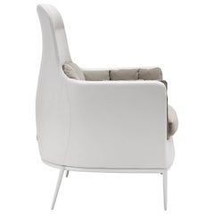 Tulip Armchair in White & Gray  by Luca Scacchetti