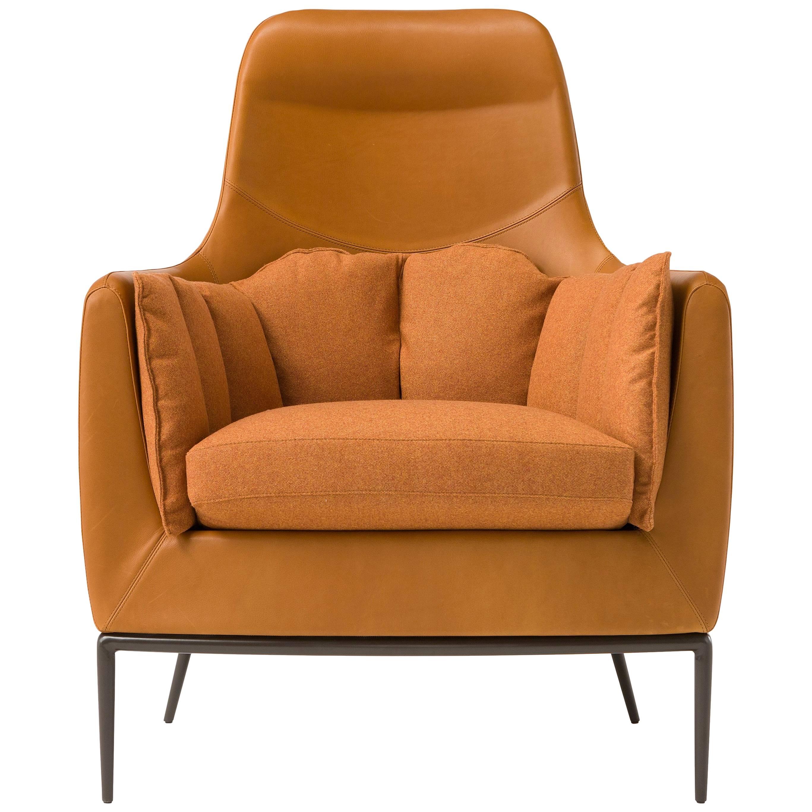 Tulip Armchair in Orange by Luca Scacchetti For Sale