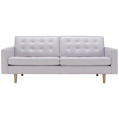Urano Sofa in Pale Gray Leather by Amura Lab