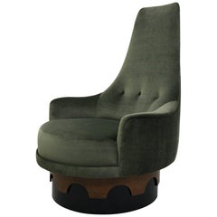 Midcentury High Back Swivel Lounge Chair by Adrian Pearsall