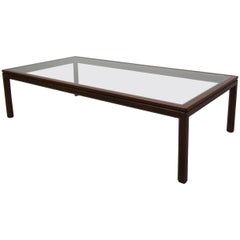 Midcentury Walnut and Glass Coffee Table by Edward Wormley for Dunbar
