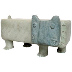 Papier Mâché Cat Shape Bench, Andre Aleth Masson's Style, 21st Century