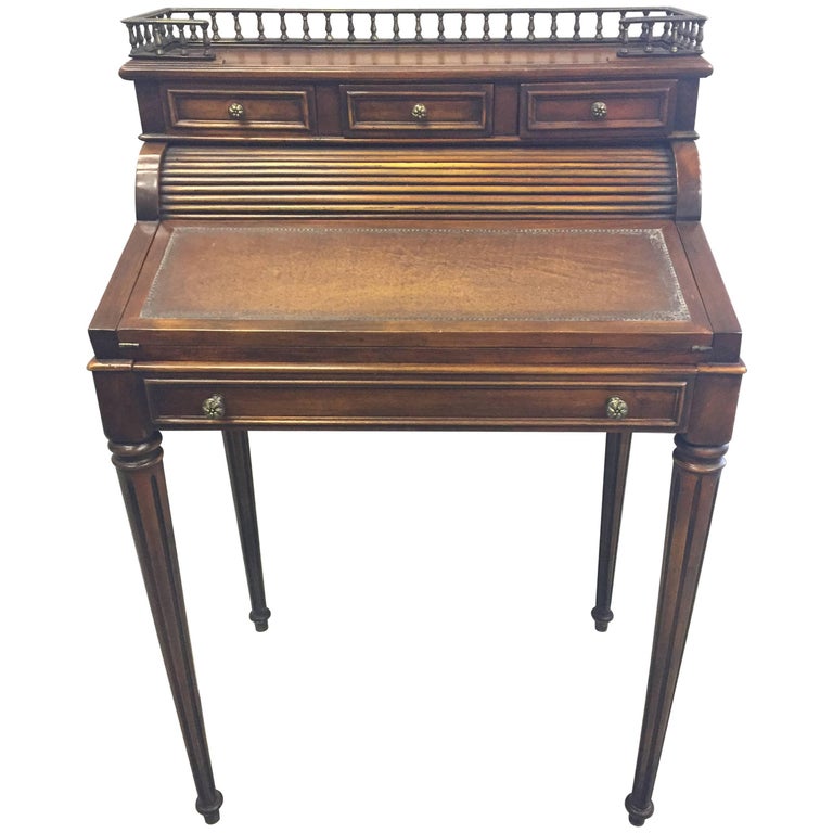 Elegant Theodore Alexander Roll Top Writing Desk at 1stDibs