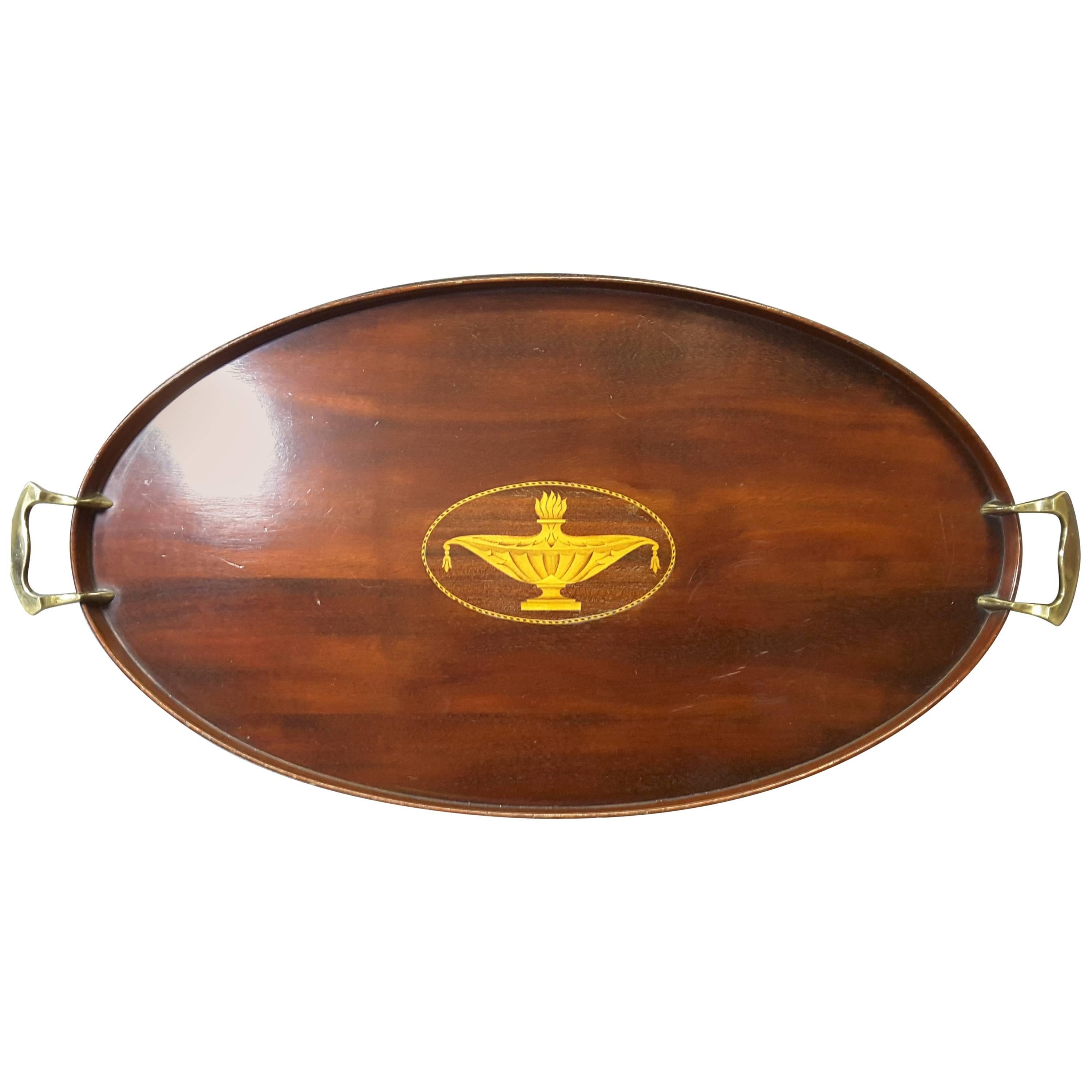 Edwardian Mahogany Serving Tray by Manning Bowman & Co. For Sale