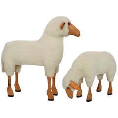 Vintage Sheep Set of Two in the Style of Lalanne, 1970s