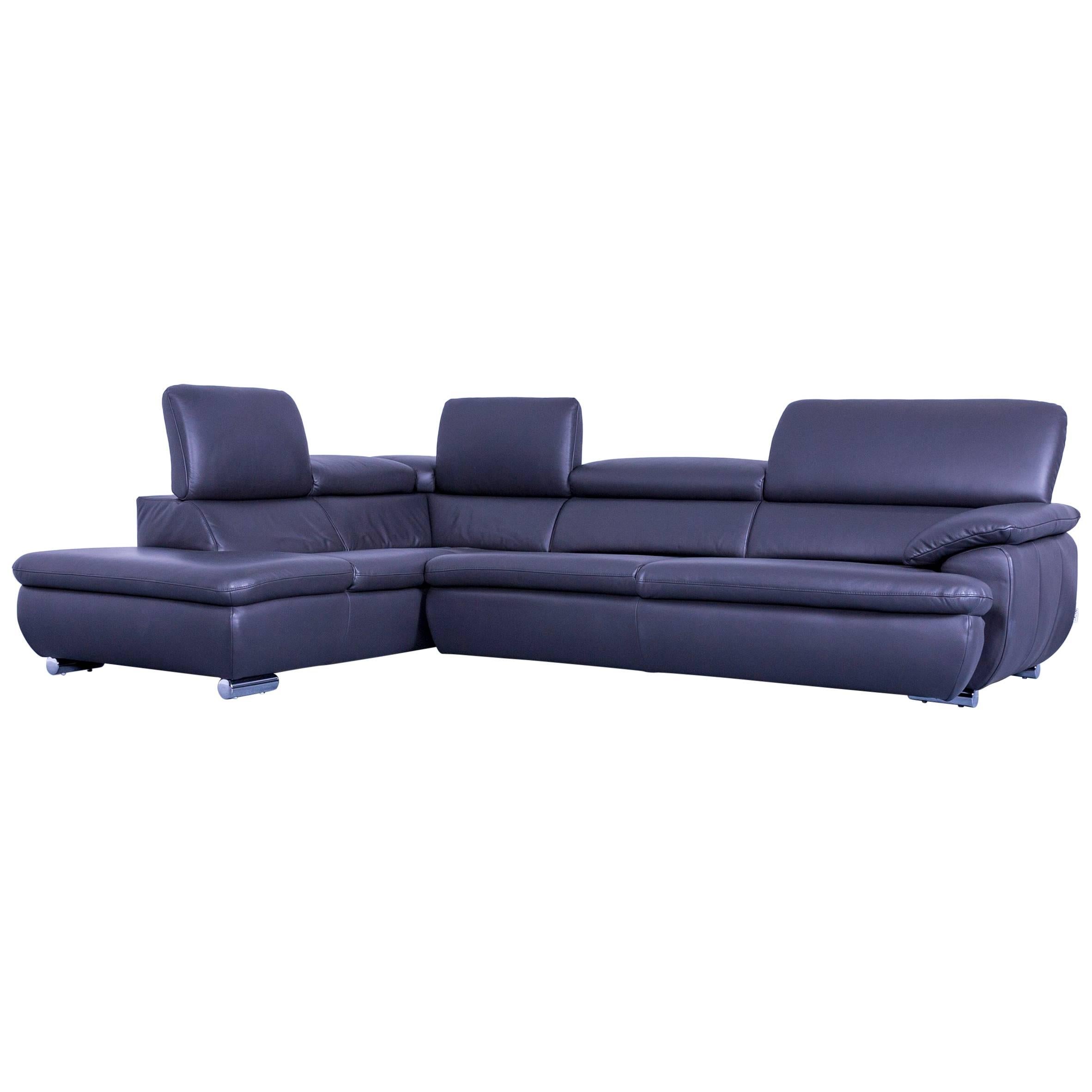 Mondo Excelenta Designer Corner Grey Leather Function Couch