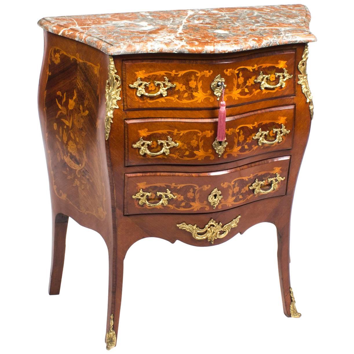 Antique French Louis XV Commode Rouge Marble, 19th Century
