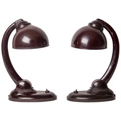 Pair of 1126 Bakelite Art Deco Table Lamps by Eric Kirkland, circa 1930