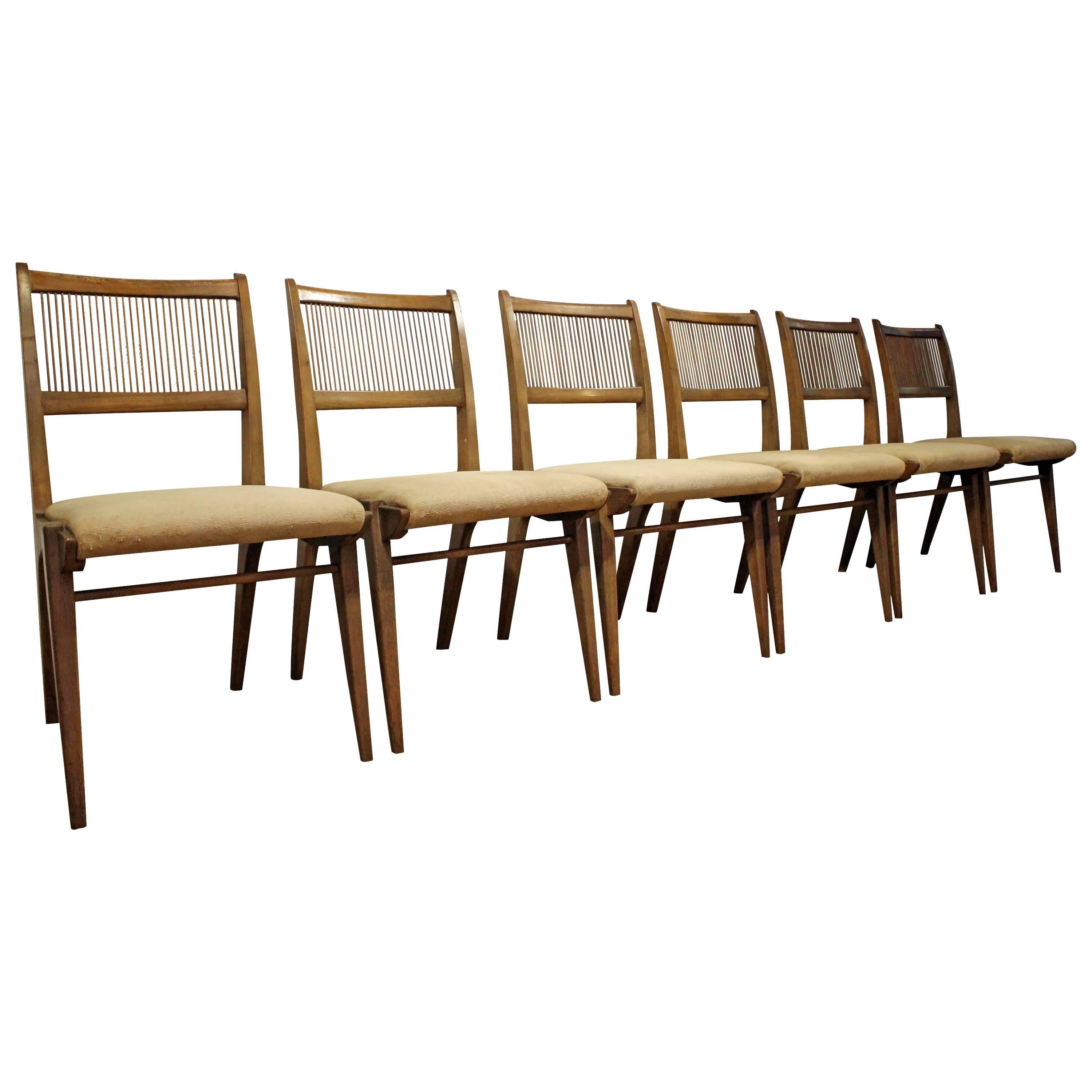 Set of Six Mid-Century Modern John Van Koert for Drexel Profile Dining Chairs