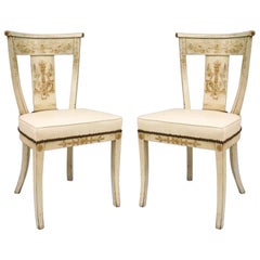 Set of 4 Italian Neo-Classic Floral Side Chairs