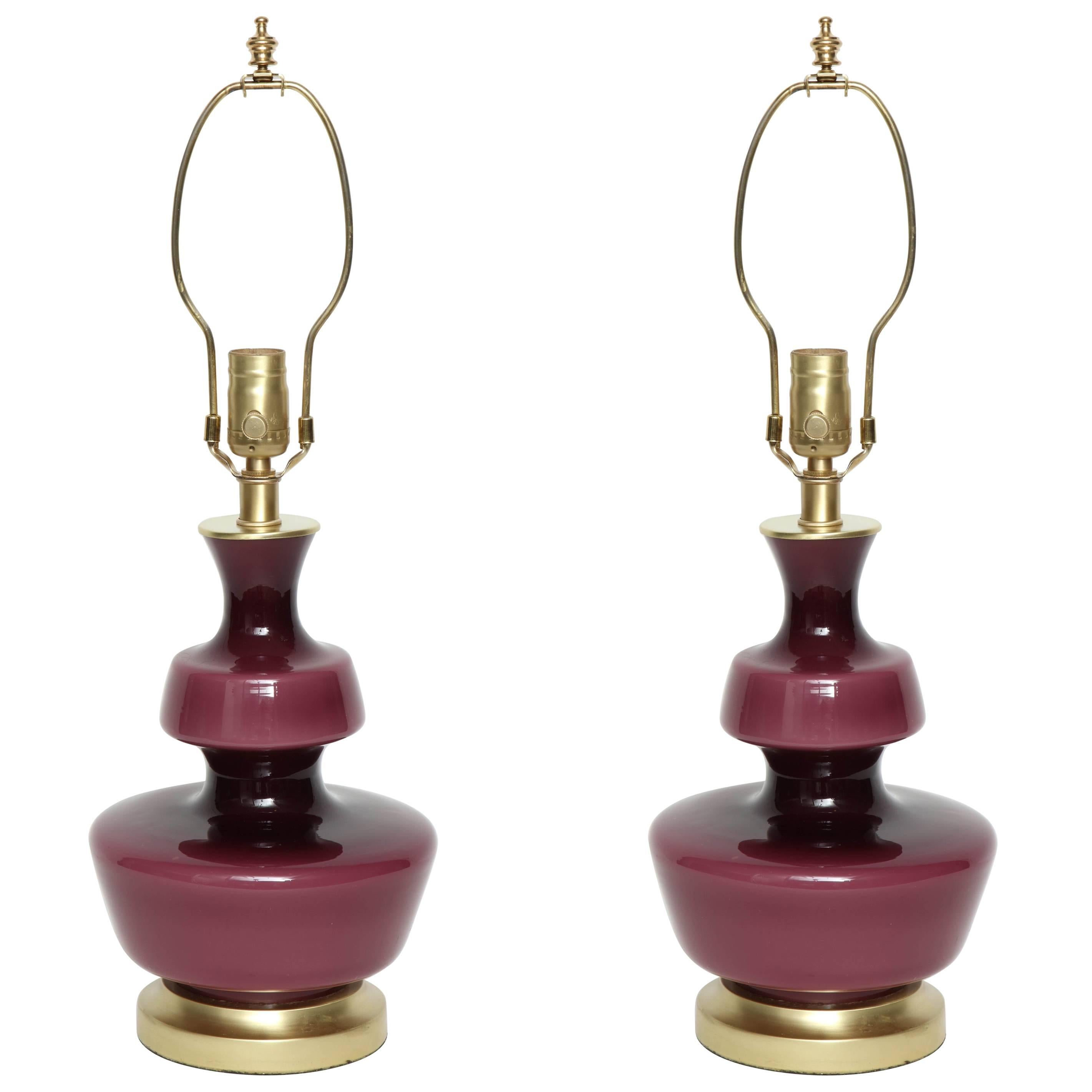 Holmegaard Raspberry Glass Lamps