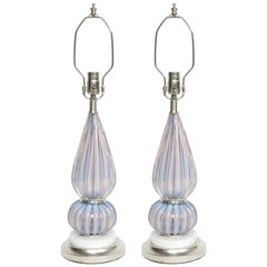Barovier Lilac Murano Glass Lamps