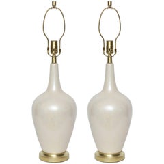 Art Deco Pearlescent Glazed Porcelain Lamps