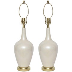 Art Deco Pearlescent Glazed Porcelain Lamps