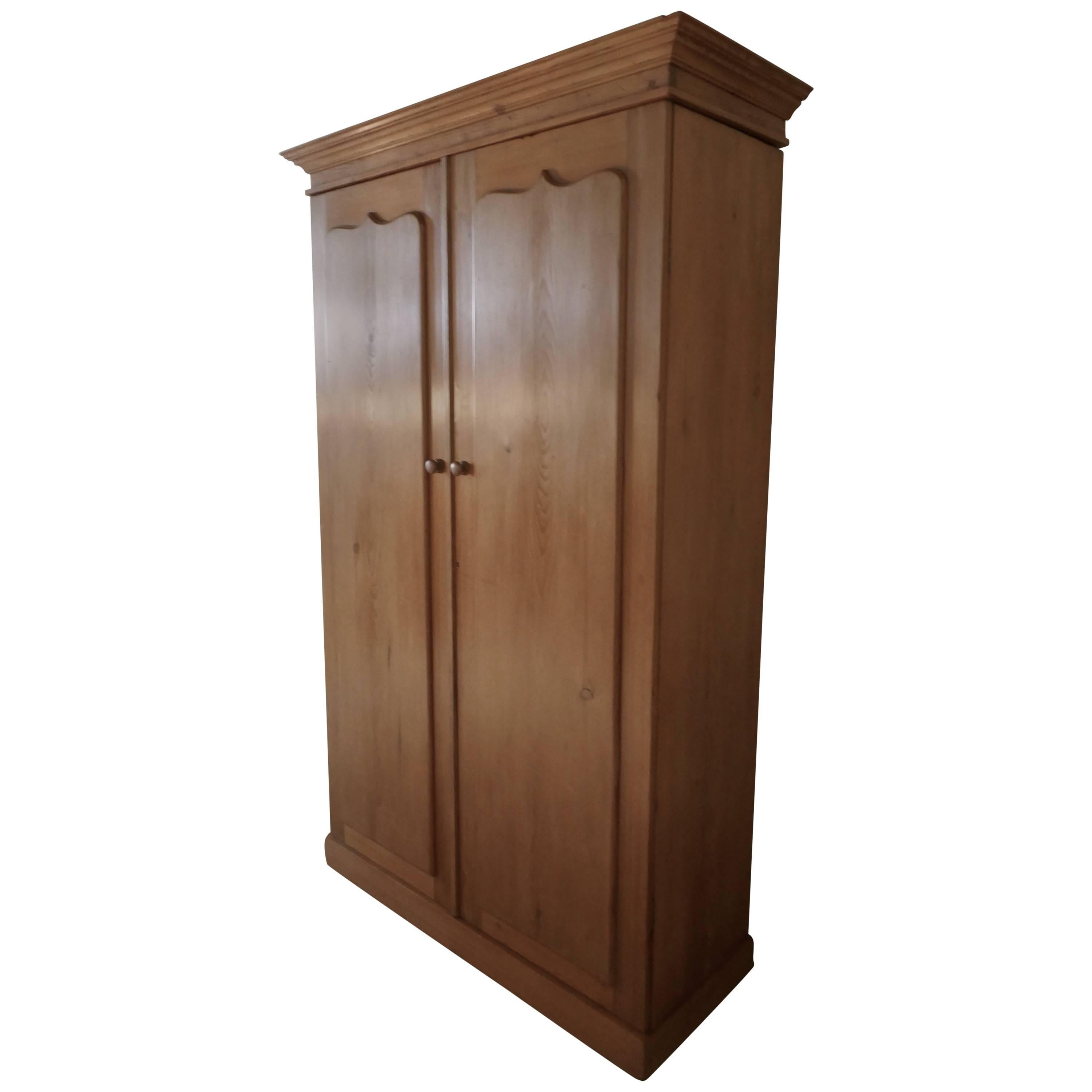 Early Victorian Stripped Pine Wardrobe