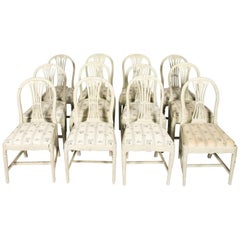 Set of 12 Gustavian Dining Chairs