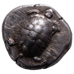 Ancient Greek Silver Tortoise Stater Coin from Aegina - 456 BC