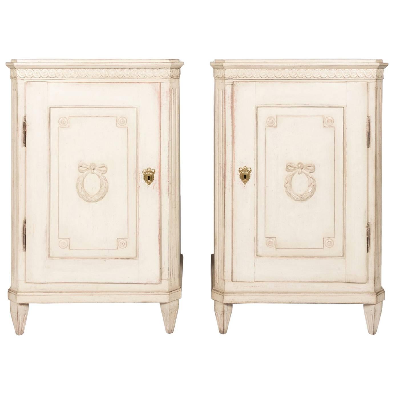 Pair of Gustavian Side Cabinets For Sale