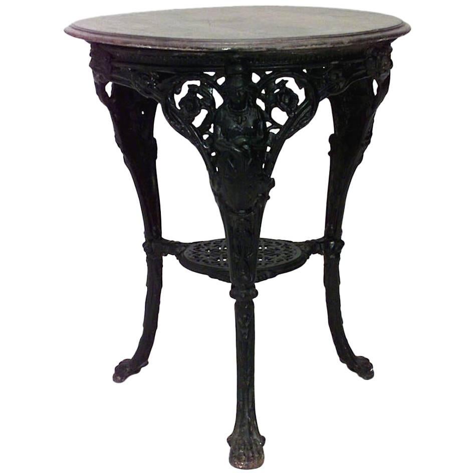 3 Outdoor English Victorian Iron Pub Tables For Sale