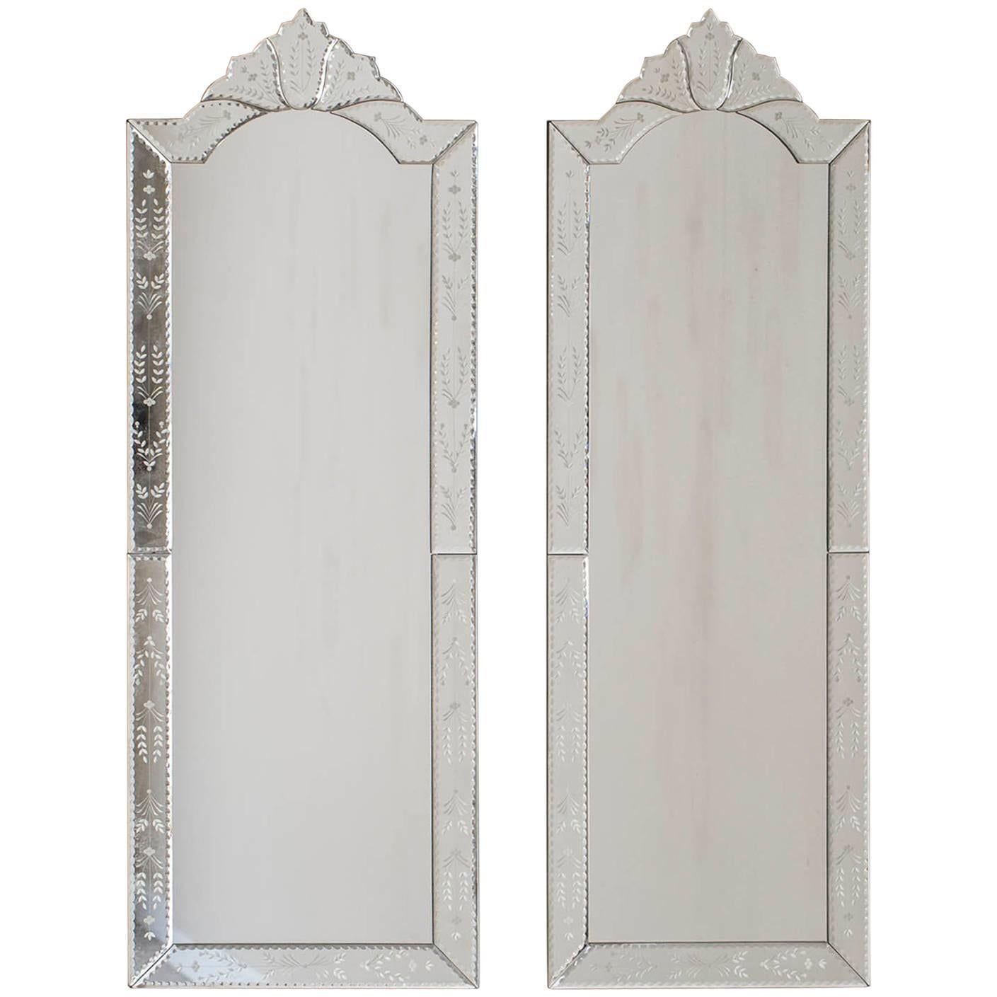 Pair of Modern Italian Venetian Mirrors, circa 2015