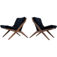 Pair of Modern Scissor Lounge Chairs by DUX