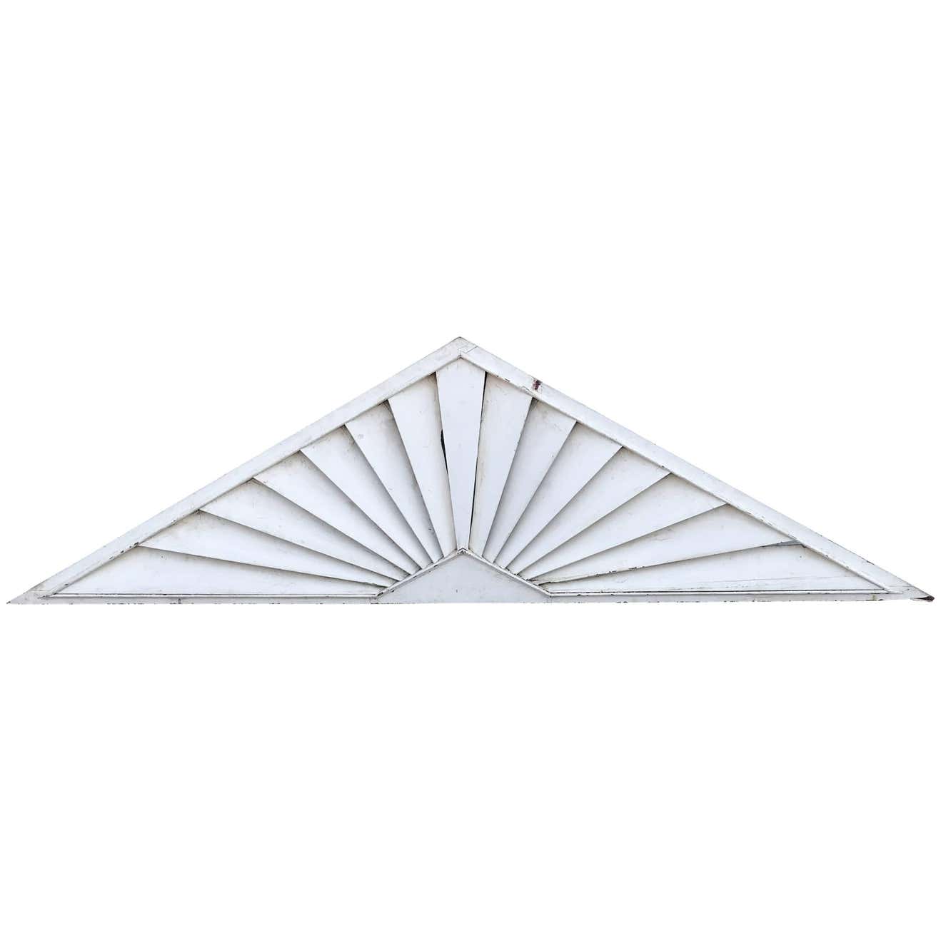 Painted Wooden Louvered Triangle Architectural Transom or Door Fan For ...